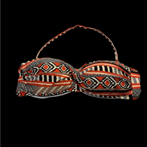Kenneth Cole Bandana Bathing Suit Top Size Large in orange tribal pattern - Picture 1 of 2